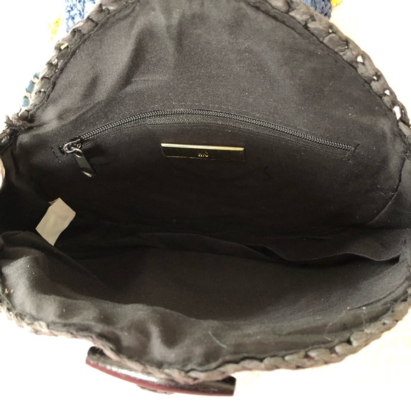 Inc Straw Circle Crossbody Black Bag - Picture 5 of 7